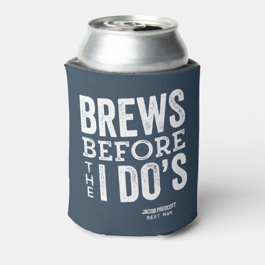 Brouwt voor ik doe's leisteen blauw bier thema vri blikjeskoeler (Blikje Achterkant)