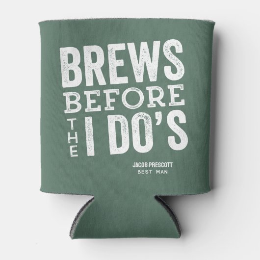 Brouwt voor ik doe's leuke groene gepersonaliseerd blikjeskoeler (Voorkant)