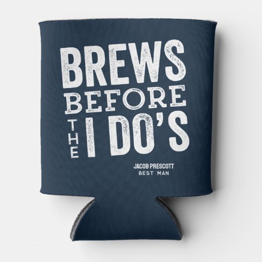 Brouwt voor ik doe's navy bier bruiloft gepersonal blikjeskoeler (Voorkant)