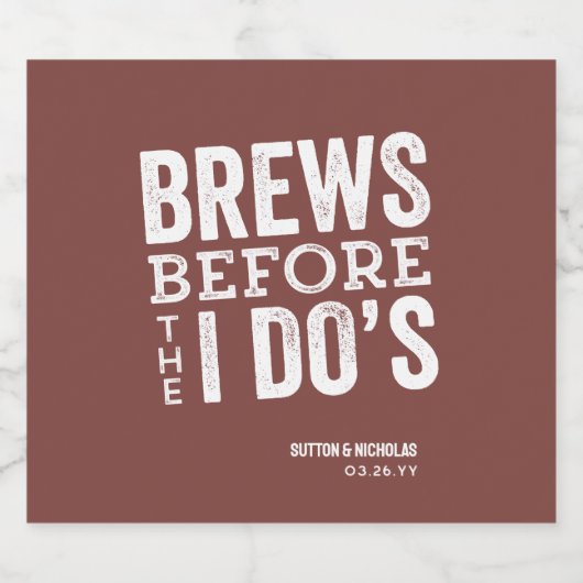 Brouwt voor ik doe's steenrood gepersonaliseerde b bier etiket (Enkel label)