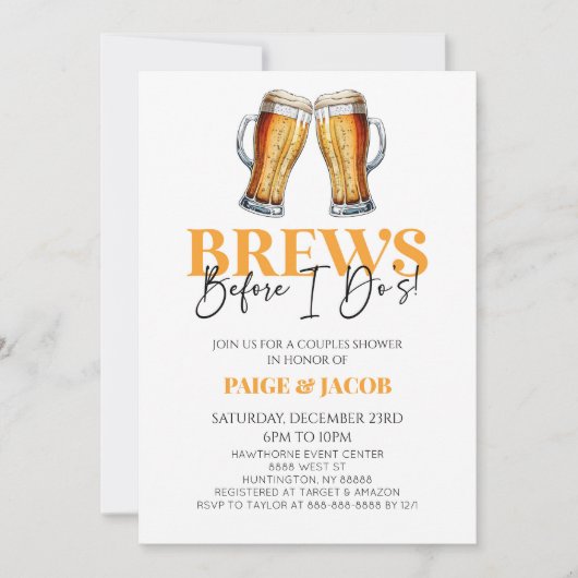 Brouwt voor ik het doe! Bier bruiloft koppels douc Kaart (Voorkant)