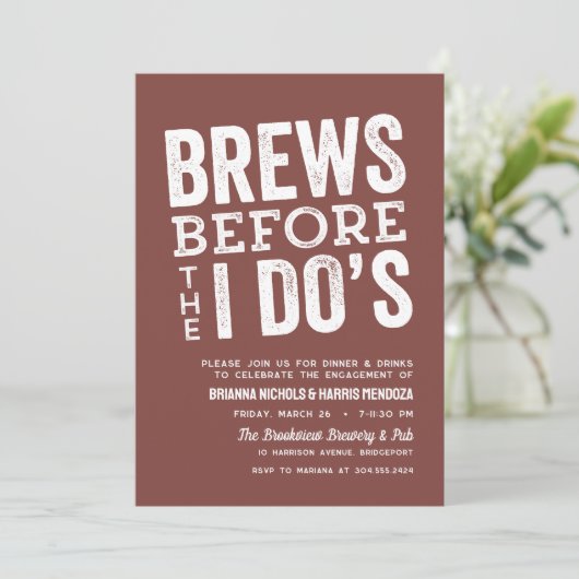 Brouwt voordat ik Do's brouwerij verlovingsfeestst Kaart (Staand voorkant)