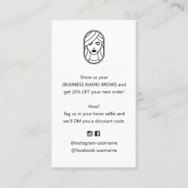 Brow and Lash Extension Discount Coupon Business Visitekaartje