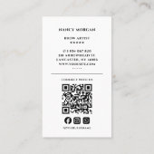 Brow Artiest Foto QR Code Visitekaartje (Achterkant)