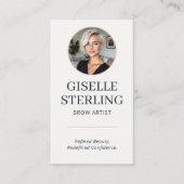 Brow Artist Blush & Navy Photo QR Code  Visitekaartje (Voorkant)