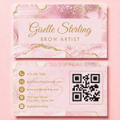 Brow Artist Blush Pink Gold Agaat QR-code Visitekaartje