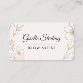 Brow Artist Floral QR Code Professional Visitekaartje (Voorkant)