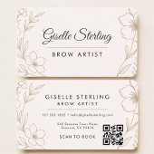 Brow Artist Floral QR Code Professional Visitekaartje
