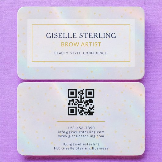 Brow Artist Holographic QR Code Visitekaartje