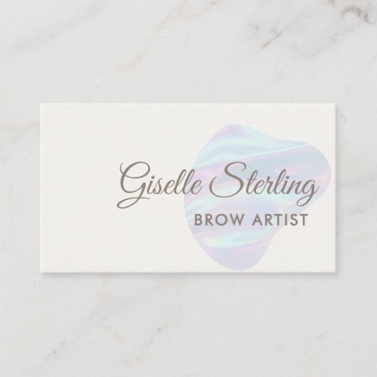 Brow Artist Iridescent Pearl Opal Abstract Visitekaartje (Voorkant)