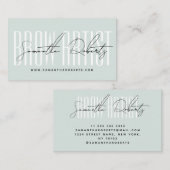 Brow artist modern typography script blue visitekaartje (Voorkant / Achterkant)