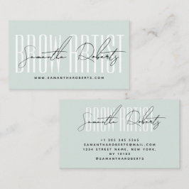 Brow artist modern typography script blue  visitekaartje