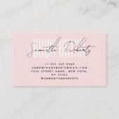 Brow artist modern typography script blush pink visitekaartje (Achterkant)