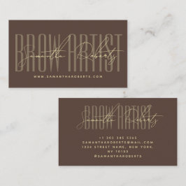 Brow artist modern typography script brown visitekaartje