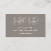 Brow artist modern typography script taupe visitekaartje (Achterkant)