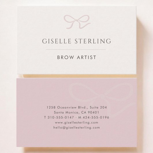 Brow Artist Pink Bow Visitekaartje