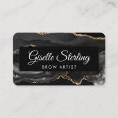 Brow Artist QR Code Black Gold Visitekaartje (Voorkant)