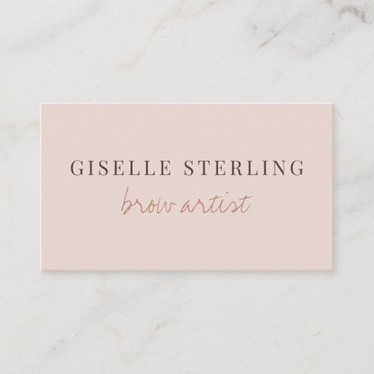 Brow Artist QR Code Blush Pink  Visitekaartje (Voorkant)