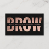 Brow cut out faux roos gold typografie zwart visitekaartje (Achterkant)