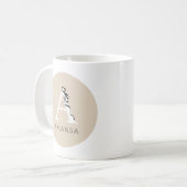 Brow Elegant Initiaal Girly Black Bow Chic Monogra Koffiemok (Voorkant links)