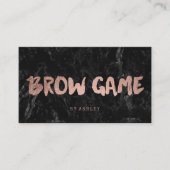 Brow game faux roos gold typografie marmering loya klantenkaartje (Voorkant)