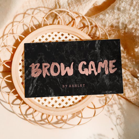 Brow game faux roos gold typografie marmering loya klantenkaartje