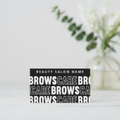 Brow Instruction Black Pattern Brows Aftercare PMU Visitekaartje (Staand voorkant)