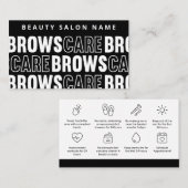 Brow Instruction Black Pattern Brows Aftercare PMU Visitekaartje (Voorkant / Achterkant)