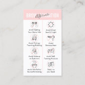 Brow Lamination Advocations Instructions Visitekaartje (Achterkant)