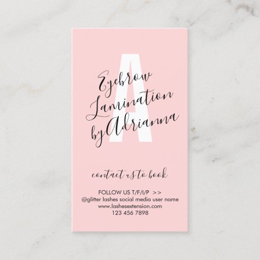 Brow Lamination Advocations Instructions Visitekaartje (Voorkant)