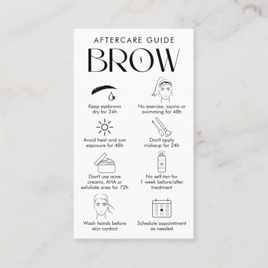 Brow Lamination Aftercare Modern Logo Cream Visitekaartje (Voorkant)