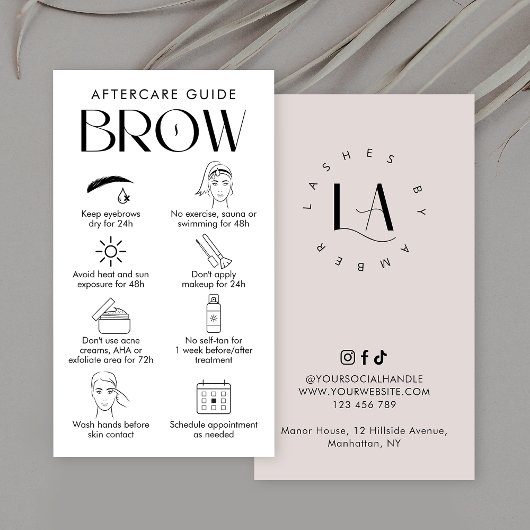 Brow Lamination Aftercare Modern Logo Cream Visitekaartje
