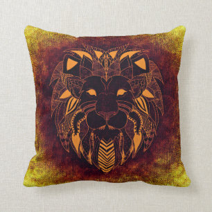 Brow Lion, Ornamental Lion Pillow Kussen