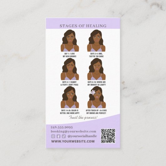 Brow Microblading Aftercare & Appointherinnering Visitekaartje (Achterkant)
