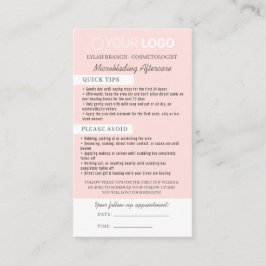 Brow Microblading Aftercare & Appointherinnering Visitekaartje