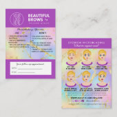 Brow Microblading Aftercare & Appointherinnering Visitekaartje (Voorkant / Achterkant)
