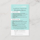 Brow Microblading Aftercare & Appointherinnering Visitekaartje (Voorkant)