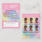 Brow Microblading Aftercare & Appointmarmer Visitekaartje (Voorkant / Achterkant)