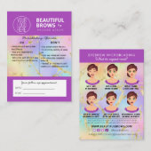 Brow Microblading Aftercare & Appointmarmer Visitekaartje (Voorkant / Achterkant)