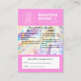 Brow Microblading Aftercare Crystal Holographic Bu Visitekaartje