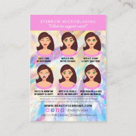 Brow Microblading Aftercare Crystal Holographic Visitekaartje