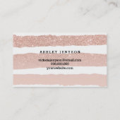 Brow modern elegant typografie roos gouden strepen visitekaartje (Achterkant)