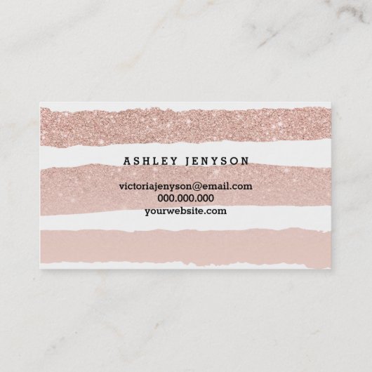Brow modern elegant typografie roos gouden strepen visitekaartje (Achterkant)