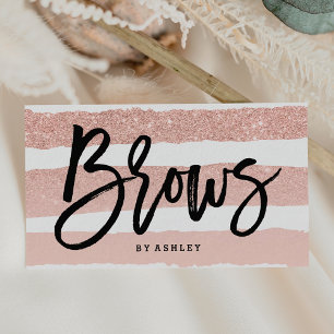 Brow modern elegant typografie roos gouden strepen visitekaartje