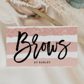 Brow modern elegant typografie roos gouden strepen visitekaartje