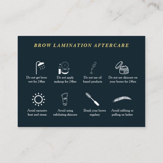 Brow na Care Esthetician Gouden Details Visitekaartje (Achterkant)