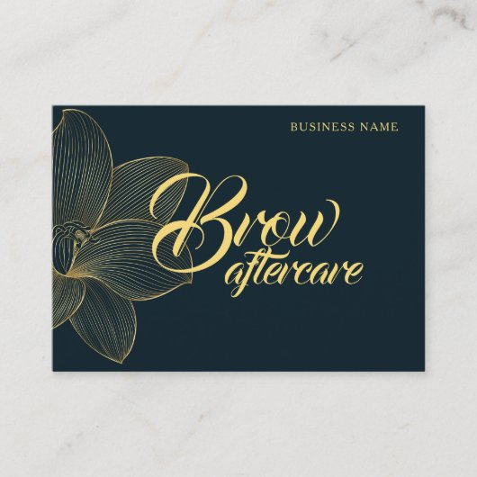 Brow na Care Esthetician Gouden Details Visitekaartje (Voorkant)