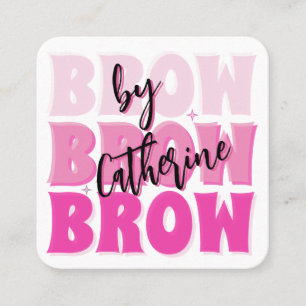 Brow Salon Qr Code Vet Roze Retro Visitekaartje