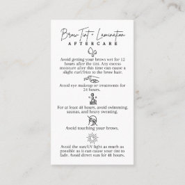 Brow Tint + Lamineren Nazorg Kaarten Visitekaartje