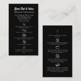 Brow Tint & Wax Aftercare Instructions Visitekaartje